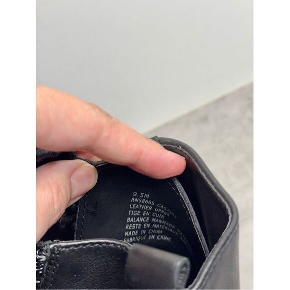 BP Lace Up Boots Size 9.5 Black Leather Block Heel Rubber Sole NEW - Picture 7 of 8